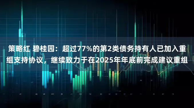 策略红 碧桂园：超过77%的第2类债务持有人已加入重组支持协议，继续致力于在2025年年底前完成建议重组